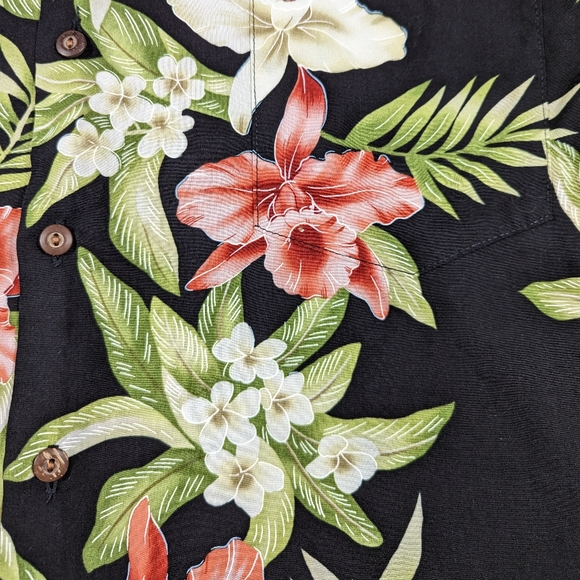 Two Palms Hawaiian Shirt Men's Size XL Floral Vintage Made in USA Rayon - Picture 5 of 6